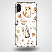 Smartphonica Telefoonhoesje voor iPhone X/Xs met katten opdruk - TPU backcover case katten design / Back Cover geschikt voor Apple iPhone X/10;Apple iPhone Xs