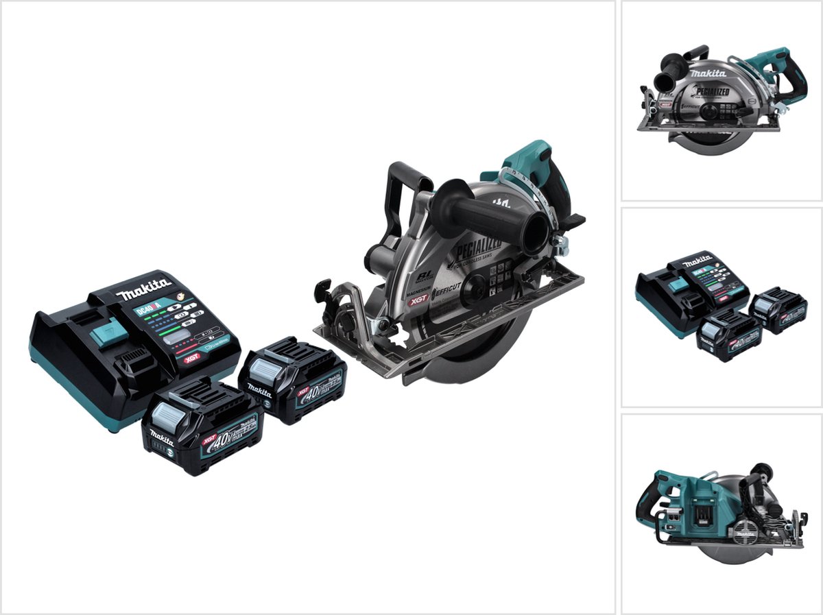 Makita RS 002 GD2 Accu-cirkelzaag 40 V max. 260 mm borstelloos + 2x accu 2,5 Ah + lader