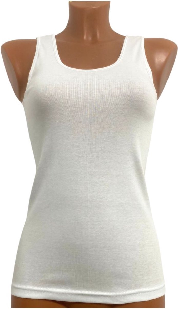 2 Pack Top kwaliteit dames hemd - 100% katoen - Wit - Maat L