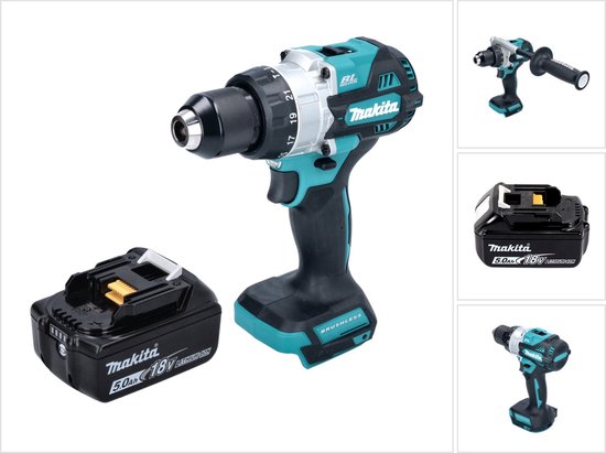Makita DHP 486 T1 accu klopboormachine 18 V 130 Nm borstelloos + 1x accu 5,0 Ah - zonder oplader