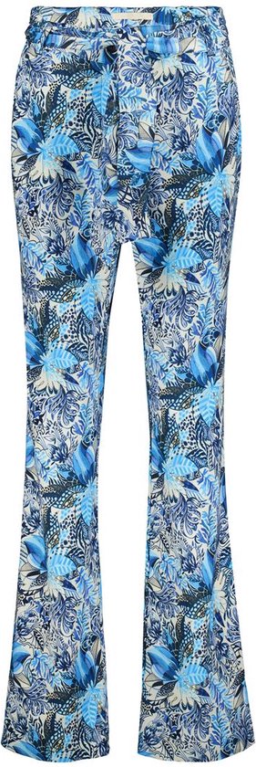 DIDI Dames Travel pants paseo in offwhite with blue azur Fusion print maat 44