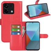 Xiaomi Redmi Note 13 Pro 5G Hoesje - MobyDefend Kunstleren Wallet Book Case (Sluiting Voorkant) - Rood - GSM Hoesje - Telefoonhoesje Geschikt Voor Xiaomi Redmi Note 13 Pro 5G