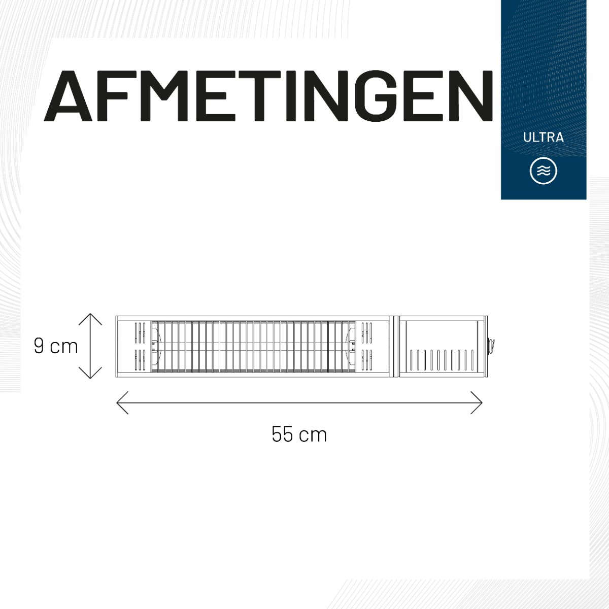Sunred Fortuna Ultra 1500 W - Wall-mounted patio heater - Black