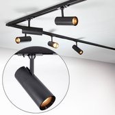 Modern 1-fase railsysteem 3 meter met Liam spots - zwart