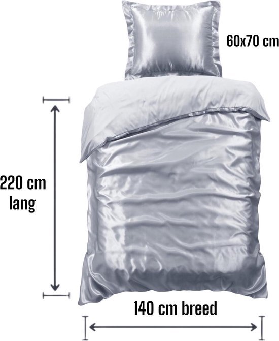 Beauty Silk Dekbedovertrek - 140x200/220 - Glans Satijn - Choco van Decoways — afbeelding 5