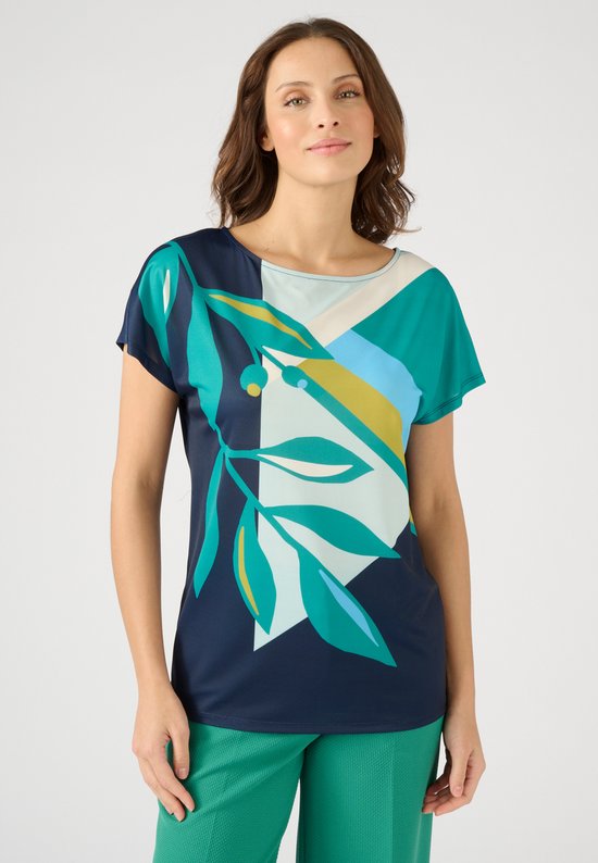 Camicia con ricami inglesi e volant al collo - Verde - Donna - 25.00