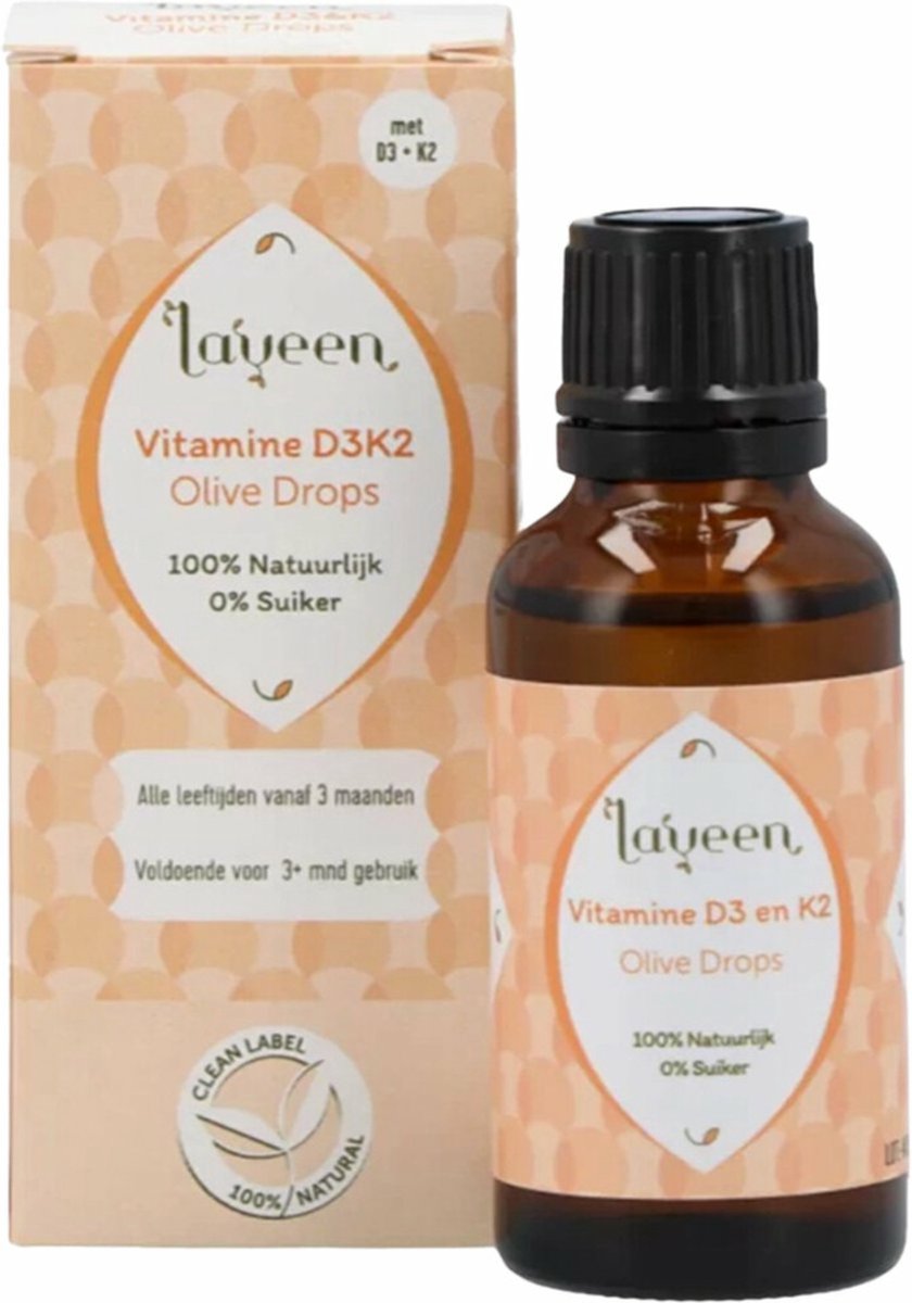 Goedkoopste Laveen Olive Drops Vitaminen D3 & K2 30 ml