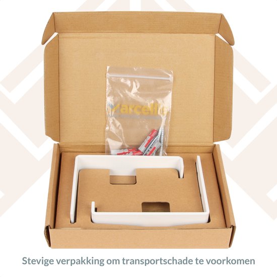 Marcellis - Support d'étagère industriel - Pour étagère 15cm - blanc mat - acier - matériel de montage + embout de vis inclus - type 4