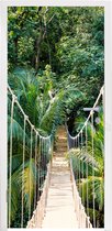 Deurposter - Jungle - Palmboom - Brug - Natuur - Deursticker - Slaapkamer - Badkamer - Sticker zelfklevend - Fotobehang deur - Deur decoratie - 75x205 cm - Toilet - Woonkamer