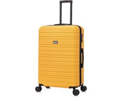 BlockTravel BlockTravel® Reiskoffer Groot 95 Liter - Harde Koffer met Wielen - Ruimbagage Koffer XL - TSA-slot - 4 Spinner Wielen - Lichtgewicht Valies - Geel