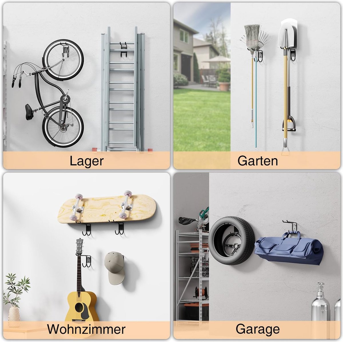 wandhouder, 3 stuks, draaibaar, 100% staal, voor aan de muur | bol wandhouder, 3 stuks, draaibaar, 100% staal, voor aan de muur | bol