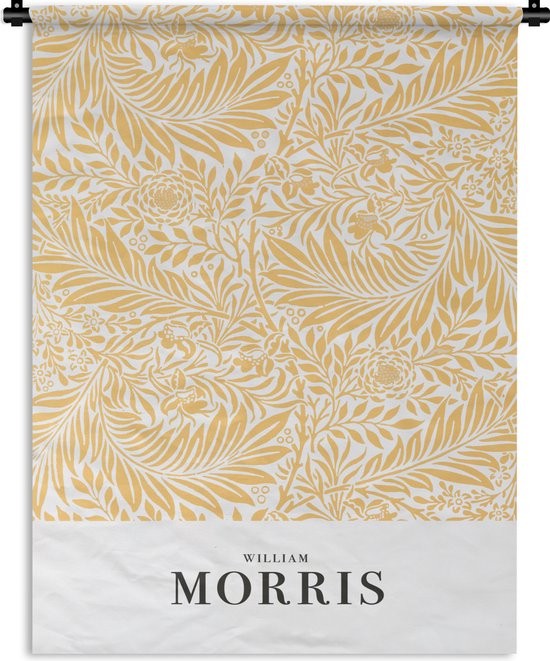 Tapisserie murale - William Morris - Jaune - Feuilles - Motif - Art - 120x160 cm - Tapisserie murale