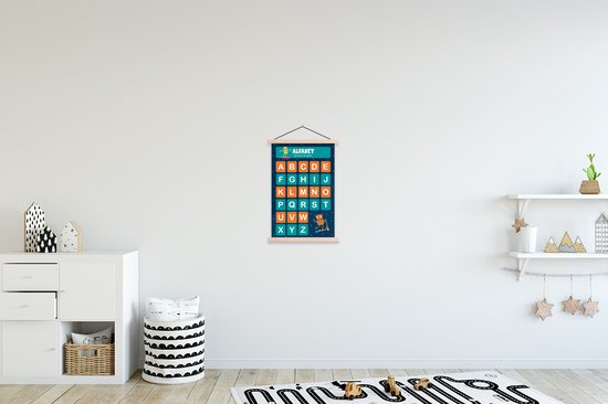 Affiche scolaire - Chambre d'enfant - Éducatif - Alphabet - 40x60 cm - Lattes vierges