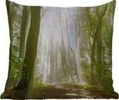 Sierkussen Buiten - Bos - Licht - Natuur - Landschap - 60x60 cm - Weerbestendig