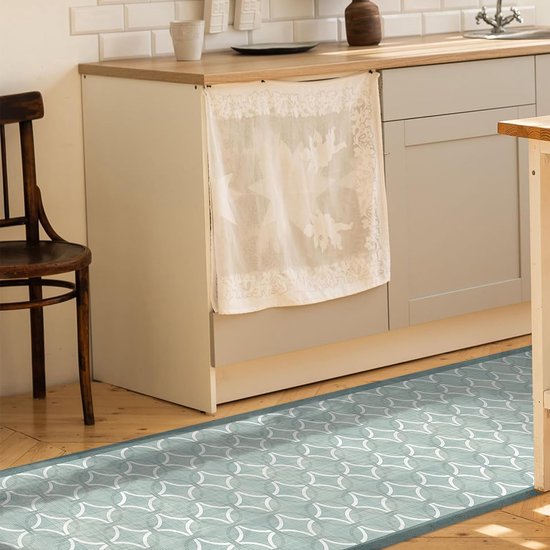 Teppich-Traum Moderne keukenloper met gelrug en opvallend ruitpatroon