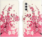 Hoesje Portemonnee Book Case Bloemen Print Geschikt voor Samsung Galaxy A35