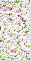 Poster de jardin A blanc avec motif floral rose - Décoration murale cm - Décoration murale extérieur - Poster de jardin - Toile jardin - Poster clôture - Tableau jardin