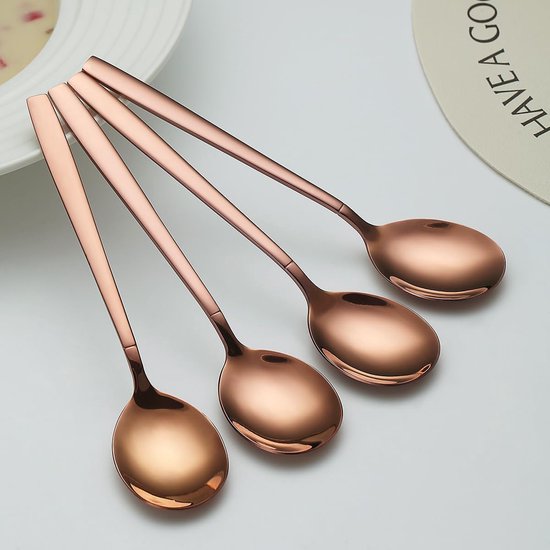 30-delige titanium roségouden bestekset, roestvrijstalen roségouden bestekset, koperen