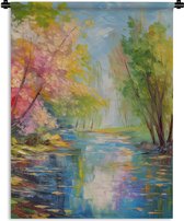 Wandkleed - Wanddoek - Olieverf - Landschap - Natuur - Kleurrijk - 150x200 cm - Wandtapijt