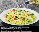 Olijfolie dispenser fles 1 stuk 500 ml met schenktuiten, spijsolie azijn maatdispenser set met trechter voor keuken grill pasta salades en bakken