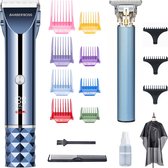 Barberboss Professionele Tondeuse en Trimmer Set - Hair Clipper - Draadloze Haartrimmer - LED-display - Incl. Schort en opzetstukken
