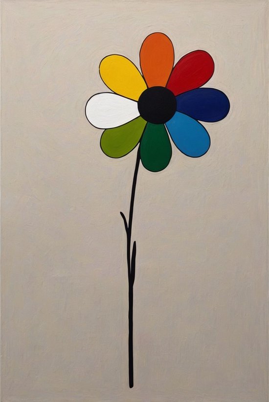 Peinture de fleurs colorées - Peinture sur verre minimaliste - Peinture sur verre fleurs - Peintures sur verre industriel - Peintures plexiglas - Décoration murale - 100 x 150 cm 5mm