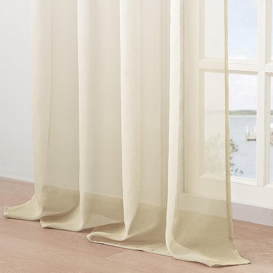 MIULEE Voile-gordijnen, 2-delige set, transparant, polyester, met (tunnel)ruimte voor buis, luchtig, decoratief, voor slaapkamer en woonkamer, 200 x 140 cm (h x b), roedezak, wit MIULEE Voile-gordijnen, 2-delige set, transparant, polyester, met (tunnel)ruimte voor buis, luchtig, decoratief, voor slaapkamer en woonkamer, 200 x 140 cm (h x b), roedezak, wit