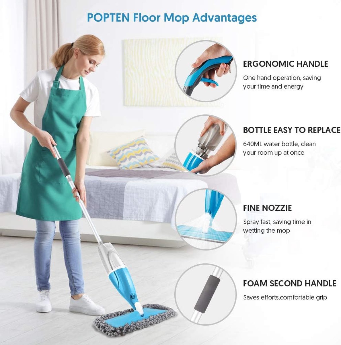 BOTC Dweil - 2 IN 1 Mop - Blauw thumbnail 6