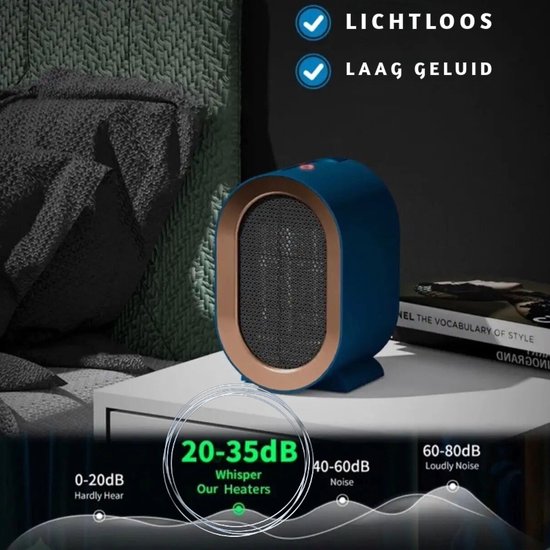 Eco Warmte® Premium Elektrische Verwarming - Elektrische Kachel - Ventilatorkachel - Keramische Kachel - Luxe Heater - 2 Standen - 800/1200 Watt - LED Indicatie - Wit