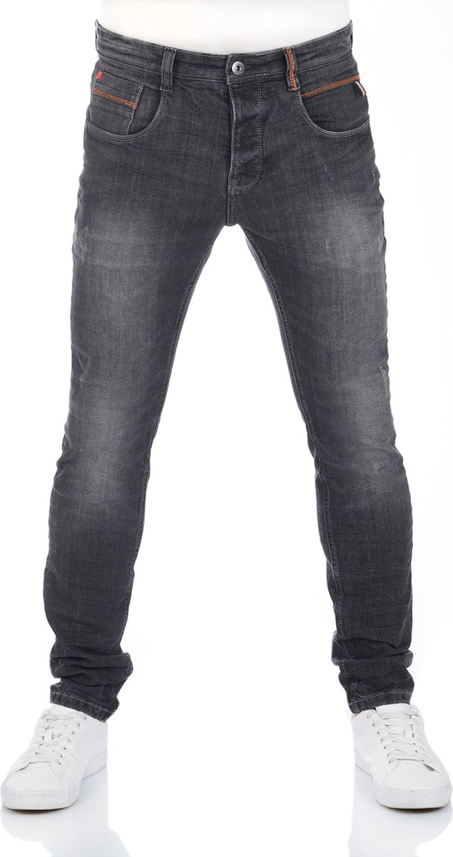riverso Heren Jeans Broeken RIVCaspar slim Fit Zwart Volwassenen Denim Jeansbroek