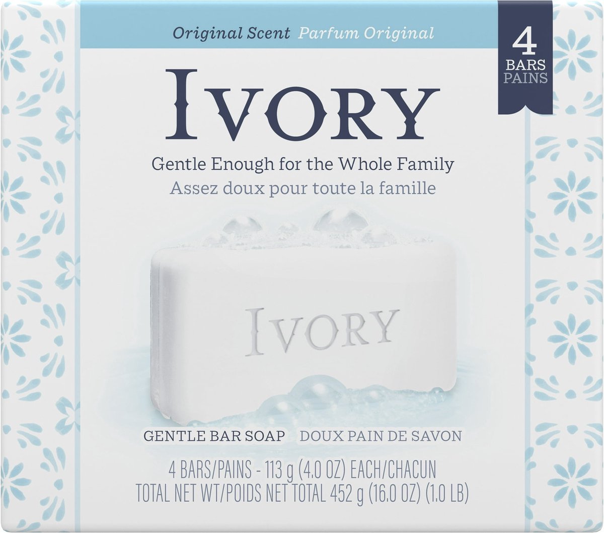 Ivory - Bar Soap - Original Scent - All Skin Types - Zeep - 4 stuks
