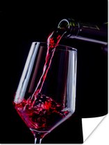 Poster Rode wijn ingeschonken in glas - 120x160 cm XXL