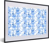 Cadre photo avec affiche - Fleurs - Roses - Blauw - 60x40 cm - Cadre pour affiche