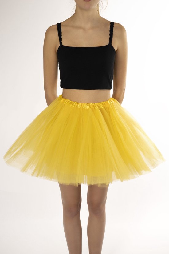 KIMU® Tutu Geel Tule Rokje - Gele Petticoat Rok - Carnaval Carnavalspak