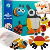 Kruzzel Houten Puzzel - Geometrische Dierenfiguren - Educatief en Leuk