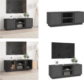 vidaXL Tv-meubel 110x35x40-5 cm massief grenenhout grijs - Tv Meubel - Tv Meubels - Tv Kast - Tv Kasten