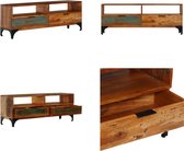 vidaXL Tv-meubel 118x35x45 cm massief gerecycled hout - Tv-kast - Tv-kasten - Tv-standaard - Tv-standaarden