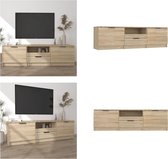 vidaXL Tv-meubel 140x35x40 cm bewerkt hout sonoma eikenkleurig - Tv-kast - Tv-kasten - Tv-meubel - Hifi-meubel