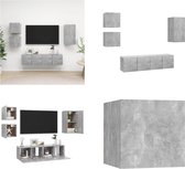 vidaXL 5-delige Tv-meubelset spaanplaat betongrijs - Tv-kastenset - Tv-kastensets - Tv-kasten - Tv-meubelset
