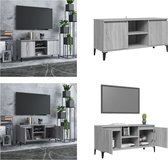 vidaXL Tv-meubel met metalen poten 103-5x35x50 cm grijs sonoma eiken - Tv-meubel - Tv-meubelen - Tv-kast - Televisiemeubel