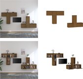 vidaXL Tv-meubelen 6 st massief grenenhout honingbruin - Tv-kast - Tv-kasten - Tv-meubel - Hifi-meubel
