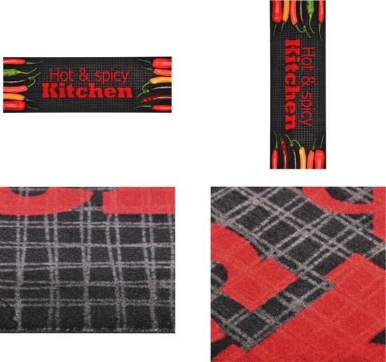 vidaXL Keukenmat wasbaar Hot &- Spicy 60x300 cm - Keukenvloermat - Keukenvloermatten - Keukenmat - Keukenmatten