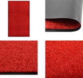 vidaXL Deurmat wasbaar 90x150 cm rood - Mat - Matten - Deurmat - Deurmatten