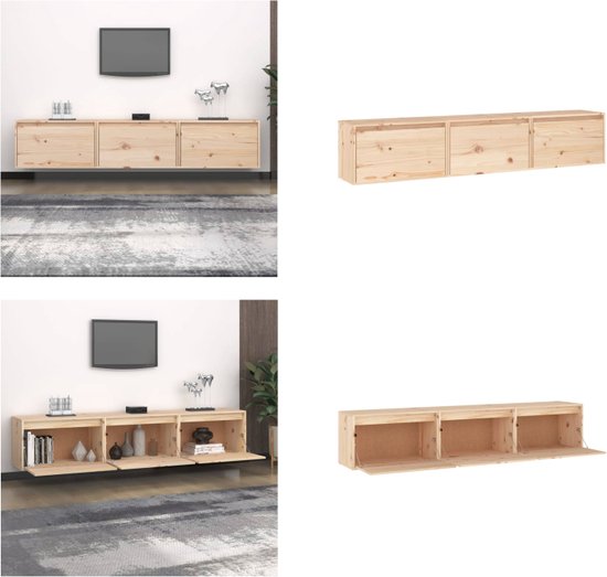 vidaXL Tv-meubelen 3 st massief grenenhout - Tv-kast - Tv-kasten - Tv-meubel - Hifi-meubel