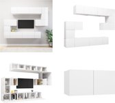 vidaXL 10-delige Tv-meubelset spaanplaat wit - Tv-kastenset - Tv-kastensets - Tv-kasten - Tv-meubelset