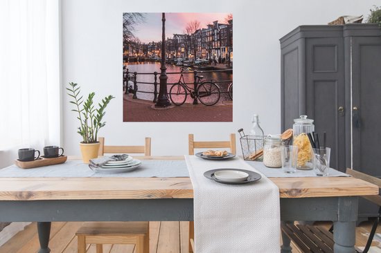 Affiche Amsterdam au crépuscule - 100x100 cm XXL