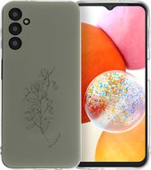 Coque iMoshion Convient pour Samsung Galaxy A14 (4G) / A14 (5G) Coque Siliconen - Coque iMoshion Design - Multicolore / Floral Vert