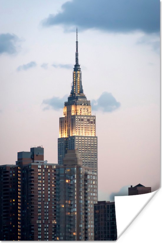 Empire State Building Manhattan NY Poster 80x120 cm - Tirage photo sur Poster (décoration murale salon / chambre) / Poster Villes