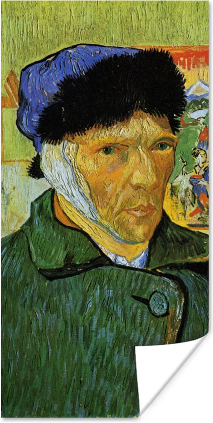 Poster Zelfportret met verbonden oor - Vincent van Gogh - 20x40 cm