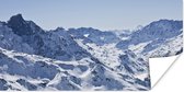Poster Alpen - Berg - Sneeuw - 40x20 cm
